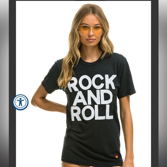 Aviator Nation Tops - Aviator Nation Black and White Rock and Roll Crew Neck Tee. Size Small.